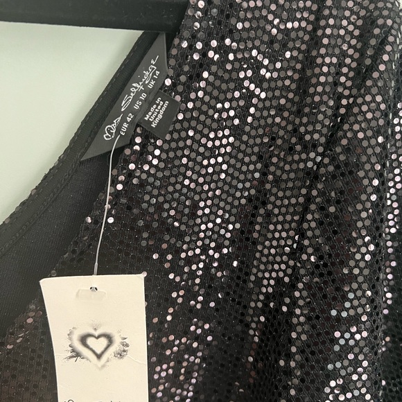 Miss Selfridge Sequined Mini T-shirt Dress, size 10, NWT - Picture 3 of 3